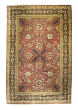 Oriental Rug Indian Handmade Area Transitional 12'2"x18'5" (12x18) Red Yellow/Gold Tea Washed Design #A17287