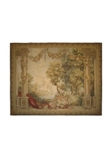 Oriental Rug Chinese Handmade Area Traditional 6'11"x8'5" (7x8) Whites/Beige Brown Yellow/Gold Tapestry Landscape Design #A21502