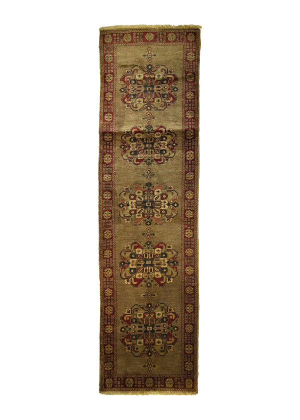 Persian Rug Bijar Handmade Runner Traditional 2'7"x9'4" (3x9) Brown Red Geometric Design #A23281