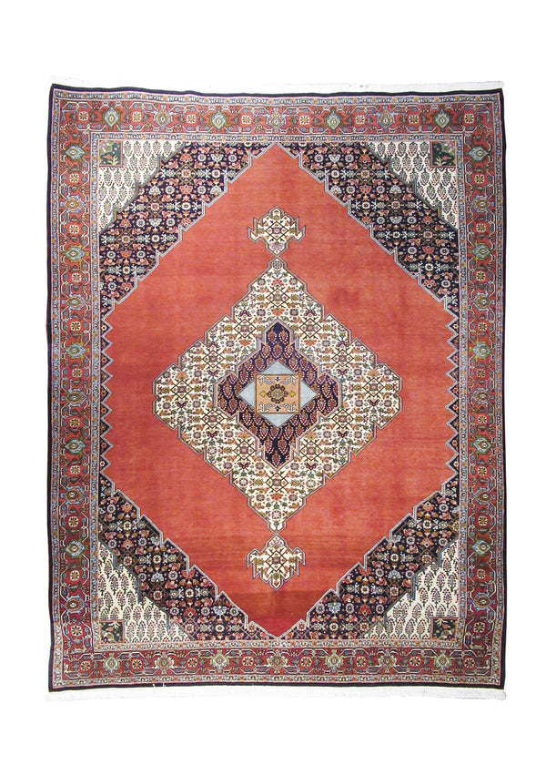 Persian Rug Bijar Handmade Area Traditional 7'7"x9'11" (8x10) Red Blue Open Field Herati Design #A23445