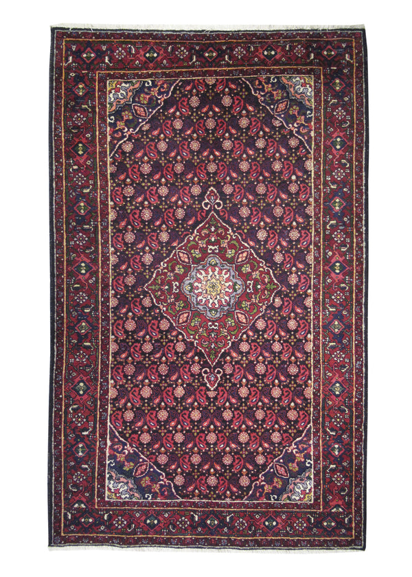 Persian Rug Bijar Handmade Area Traditional 4'5"x7'4" (4x7) Blue Red Floral Design #A26242