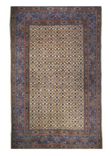 Persian Rug Moud Handmade Area Traditional 5'11"x9'6" (6x10) Whites/Beige Blue Mahi Fish Design #A27588