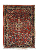 Persian Rug Bijar Handmade Area Traditional 3'8"x5'2" (4x5) Red Floral Design #A28280