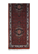 Persian Rug Bijar Handmade Runner Traditional 2'0"x9'3" (2x9) Red Geometric Herati Design #A30784