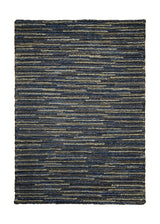 Oriental Rug Indian Handmade Area Modern 2'0"x3'0" (2x3) Blue Gray Stripes Design #A30852