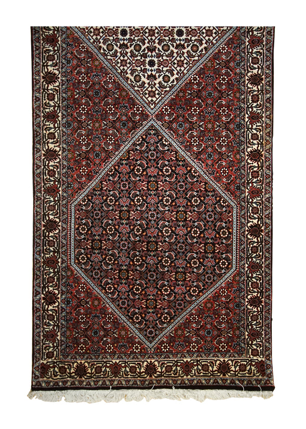 Persian Rug Bijar Handmade Runner Traditional 2'11"x9'5" (3x9) Red Geometric Herati Design #A33302