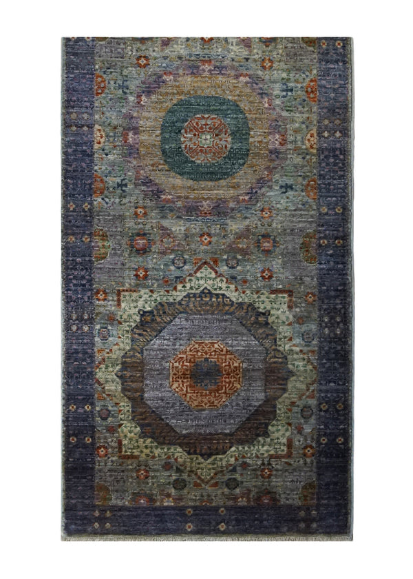 Oriental Rug Pakistani Handmade Runner Transitional Tribal 2'6"x19'7" (3x20) Purple Mamluk Geometric Nooristan Design #A33805