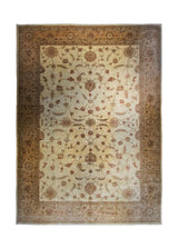 Oriental Rug Pakistani Handmade Area Transitional 10'0"x13'8" (10x14) Yellow/Gold Whites/Beige Antique Washed Oushak Floral Design #A33979