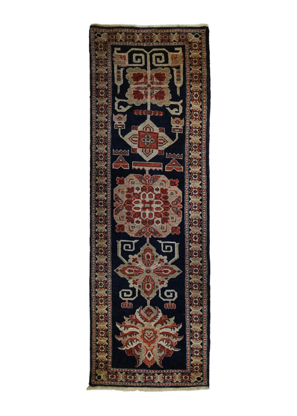 Persian Rug Bijar Handmade Runner Traditional 2'6"x7'10" (3x8) Red Geometric Design #A34686