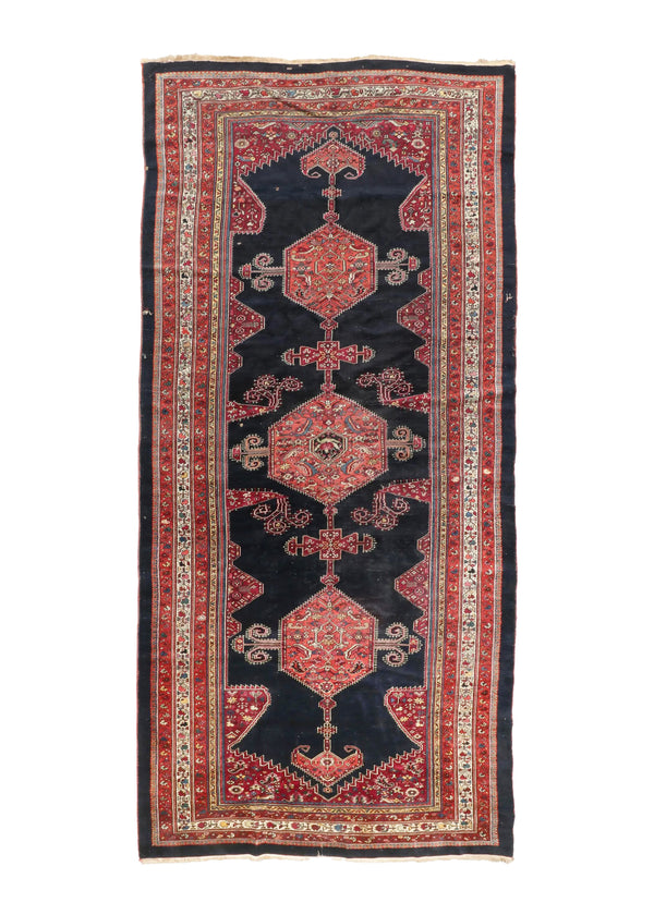 Persian Rug Bijar Handmade Area Antique Traditional 6'7"x14'0" (7x14) Red Blue Geometric Design #A34749