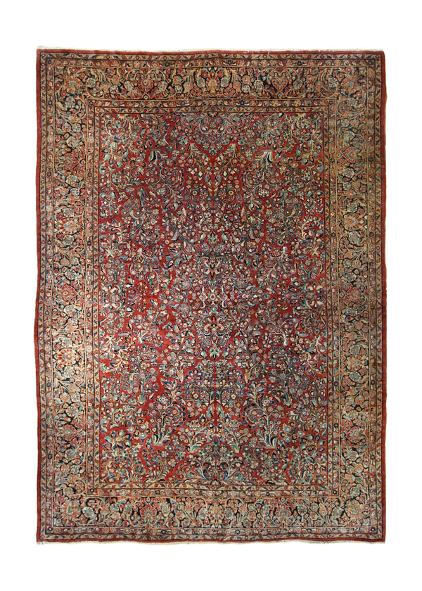 Persian Rug Sarouk Handmade Area Antique Traditional 8'5"x11'9" (8x12) Red Floral Design #A34910