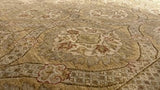 Oriental Rug Indian Handmade Area Modern 8'2"x10'1" (8x10) Yellow/Gold Floral Design #32560