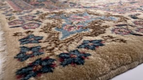 Persian Rug Kerman Handmade Area Traditional 8'2"x10'4" (8x10) Whites/Beige Blue Floral Design #34821