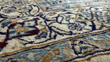 Persian Rug Tabbas Nain Handmade Area Traditional 6'7"x9'9" (7x10) Whites/Beige Blue Floral Design #28585