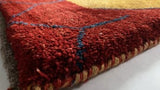 Persian Rug Gabbeh Handmade Area Tribal 6'6"x9'2" (7x9) Yellow/Gold Pictorial Design #31225