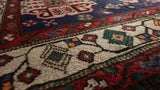 Persian Rug Abadeh Handmade Area Tribal 6'9"x10'2" (7x10) Red Blue Geometric Design #24228