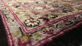 Oriental Rug Pakistani Handmade Area Traditional 6'2"x9'0" (6x9) Pink Black Floral Design #25506