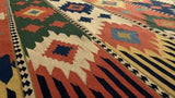 Persian Rug Shiraz Handmade Area Tribal 6'2"x7'8" (6x8) Multi-color Geometric Design #32585