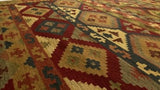 Oriental Rug Indian Handmade Area Tribal 5'7"x7'10" (6x8) Yellow/Gold Multi-color Geometric Dhurrie Design #32691