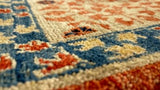 Oriental Rug Pakistani Handmade Area Transitional 5'8"x7'8" (6x8) Orange Whites/Beige Mamluk Design #34994