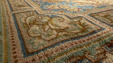 Persian Rug Kerman Handmade Area Traditional 5'7"x8'5" (6x8) Whites/Beige Blue Open Field Design #5348