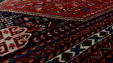Persian Rug Abadeh Handmade Area Tribal 3'3"x4'11" (3x5) Red Geometric Design #34079