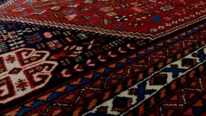 Persian Rug Abadeh Handmade Area Tribal 3'3"x4'11" (3x5) Red Geometric Design #34079