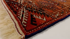 Persian Rug Turkmen Handmade Area Tribal 3'6"x5'0" (4x5) Red Geometric Design #34309