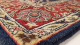 Oriental Rug Indian Handmade Area Transitional 4'1"x6'0" (4x6) Blue Red Floral Design #33710