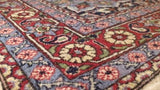 Oriental Rug Turkish Handmade Area Traditional 4'4"x6'3" (4x6) Blue Floral Design #34939