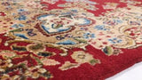 Persian Rug Kerman Handmade Area Traditional 4'0"x7'0" (4x7) Red Whites/Beige Floral Open Field Design #33740