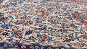 Persian Rug Isfahan Handmade Area Traditional 4'1"x6'3" (4x6) Red Whites/Beige Tree of Life Animals Seirafian Design #35646