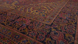 Persian Rug Kashan Handmade Area Antique Traditional 8'10"x11'6" (9x12) Red Floral Design #33568