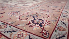 Oriental Rug Pakistani Handmade Area Traditional 9'1"x12'3" (9x12) Whites/Beige Pink Floral Naghsh Design #26651