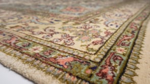 Persian Rug Tabriz Handmade Area Traditional 9'0"x11'6" (9x12) Whites/Beige Blue Floral Design #32020