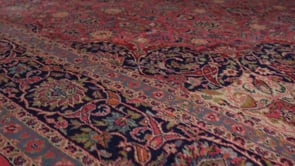 Oriental Rug Indian Handmade Area Traditional 8'1"x12'2" (8x12) Pink Floral Kashan Design #34376