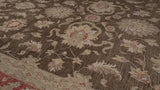 Oriental Rug Pakistani Handmade Area Transitional 8'0"x11'10" (8x12) Brown Red Floral Design #34832