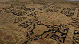 Oriental Rug Indian Handmade Area Transitional 9'2"x12'5" (9x12) Whites/Beige Black Jaipur Floral Design #34919