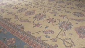 Oriental Rug Indian Handmade Area Transitional 8'9"x12'0" (9x12) Whites/Beige Blue Floral Design #14176