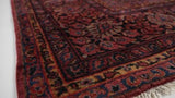 Persian Rug Sarouk Handmade Area Antique Traditional 9'8"x12'5" (10x12) Red Blue Floral Design #34305