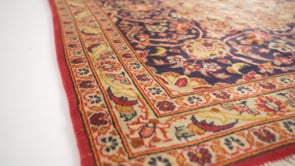 Persian Rug Kashan Handmade Area Traditional 10'0"x13'8" (10x14) Red Blue Whites/Beige Toranj Mehrab Floral Design #31112