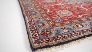 Persian Rug Sarouk Handmade Area Traditional 10'2"x14'1" (10x14) Red Blue Sheikh Safi Floral Design #31116