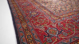 Persian Rug Tabriz Handmade Area Traditional 9'5"x13'5" (9x13) Red Blue Mahi Fish Design #34058