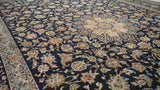 Persian Rug Kashan Handmade Area Traditional 9'10"x14'7" (10x15) Blue Green Floral Design #34599