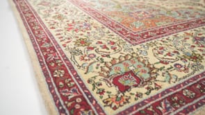 Persian Rug Tabriz Handmade Area Traditional 9'8"x12'2" (10x12) Whites/Beige Red Floral Design #18157