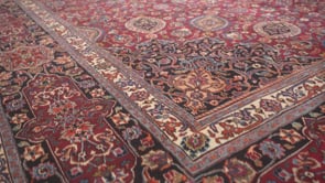 Persian Rug Mashhad Handmade Area Traditional 11'2"x17'7" (11x18) Red Blue Sheikh Safi Floral Design #31892