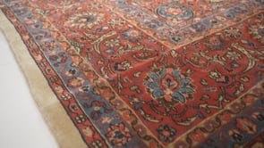 Persian Rug Sarouk Handmade Area Traditional 10'6"x14'8" (11x15) Whites/Beige Red Floral Design #14183