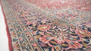 Persian Rug Kerman Handmade Area Traditional 11'1"x16'7" (11x17) Red Blue Floral Design #15278