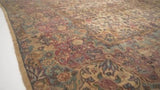 Persian Rug Lavar Kerman Handmade Area Traditional Vintage 10'11"x17'3" (11x17) Whites/Beige Pink Floral Design #16284