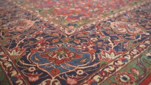 Persian Rug Kashan Handmade Area Traditional 10'5"x14'10" (10x15) Red Green Floral Design #25731